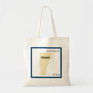 Tote Bag - Vermont State Map with City