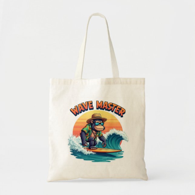 Tote Bag 🦍 Wave Master Gorilla Surf Style (Front)