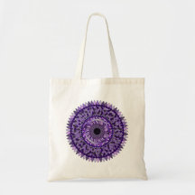 Tote bag with a purple mandala design