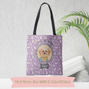 Tote Bag with Custom Pet Portrait & Name