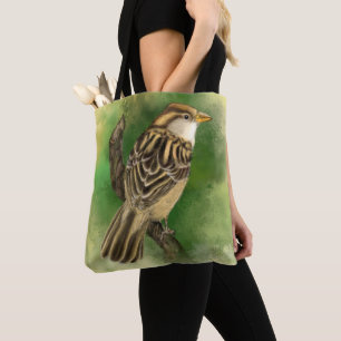 Tote Bag with Cute Bird