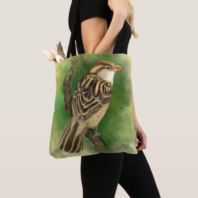 Tote Bag with Cute Bird (Close Up)