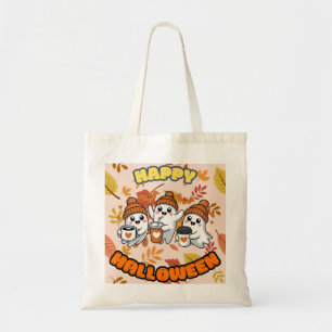 Tote Bag with Cute ghosts and Happy Halloween