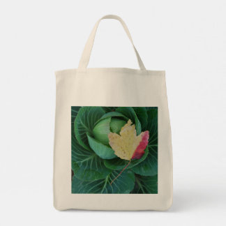 Tote Bag with Goldfinch /Cabbage with Fall Leaf 
