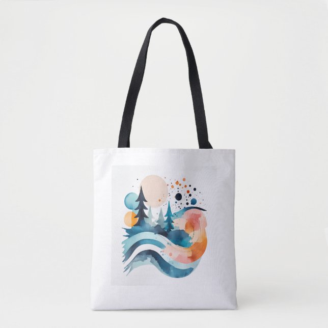 Tote Bag with Landscape Image (Front)