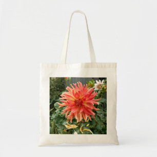 Tote bag with large orange flower