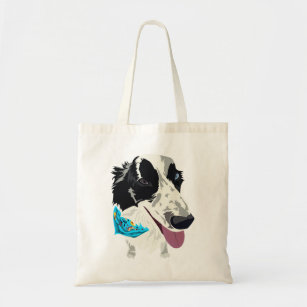 Tote Bag with Scarfed Border Collie