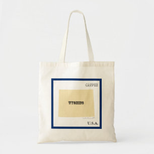 Tote Bag - Wyoming State Map with City