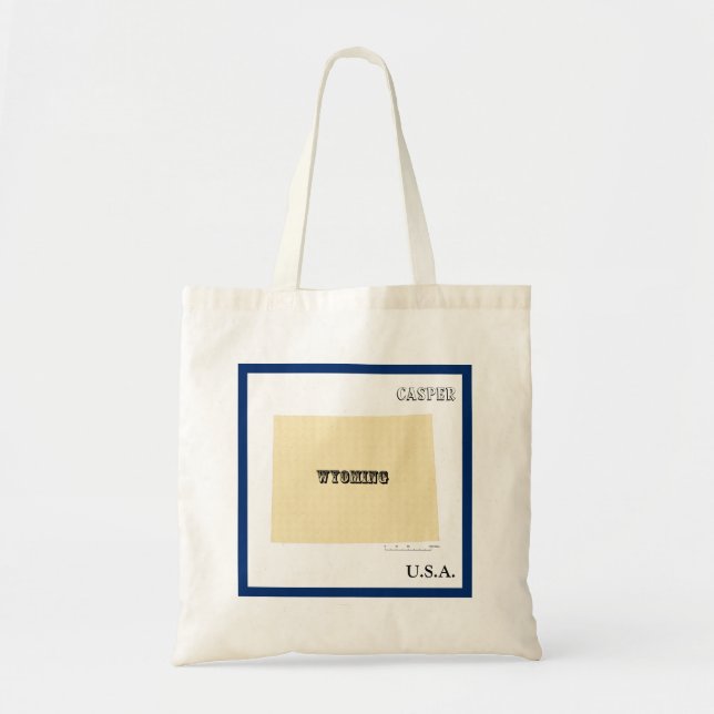 Tote Bag - Wyoming State Map with City (Front)