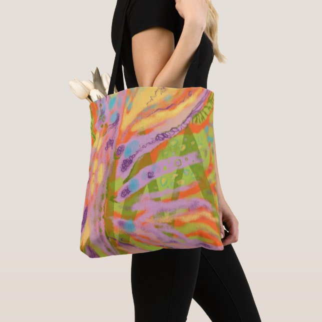 Tote bag/yoga bag. Abstract colourful yoga bag (Close Up)