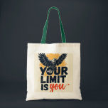 Tote Bag - 'Your Only Limit is You' Motivational D<br><div class="desc">Carry a message of motivation and empowerment with you wherever you go with this unique tote bag. Featuring a bold, eye-catching design with the phrase 'YOUR ONLY LIMIT IS YOU' and a soaring bird motif, this bag is perfect for daily use, shopping, or as a gift for friends and family...</div>