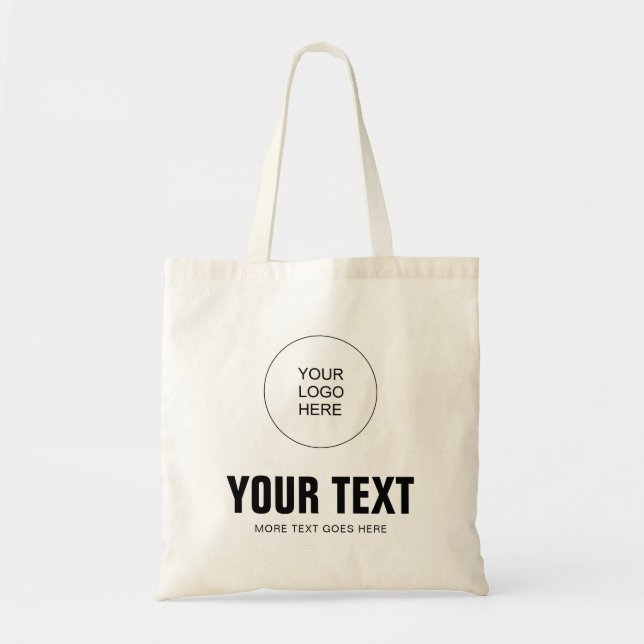 Tote Bags Custom Add Text Logo Here Elegant (Front)