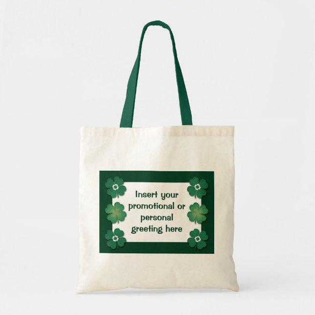 Tote bags customisable - shamrocks (Front)
