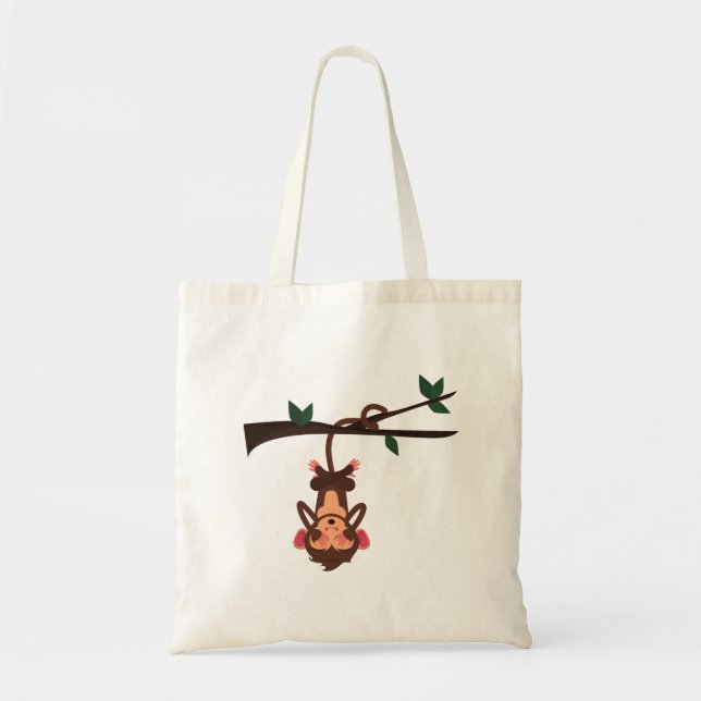 Tote Bags With Monkey Pattern Hanging Tree (Front)