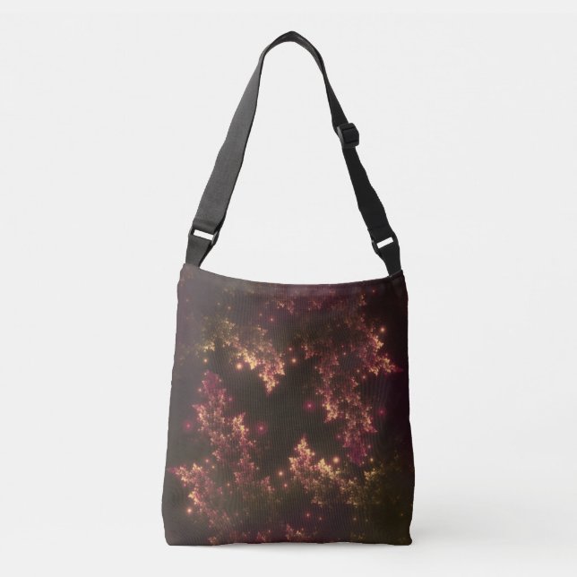Tote Fractal Leaves Red Glow (Front)
