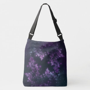 Tote Fractal Leaves Violet Glow