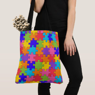 Tote Grocery Shopping Bag Colourful Jigsaw Puzzle