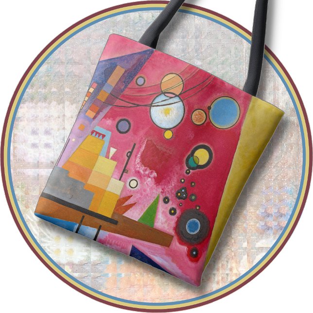 TOTE - "Heavy Red" -Abstract Art Image - Kandinsky Bag (Abstract art entitled "Heavy Red" by Wasilly Kandinsky is featured on both sides of this Tote Bag.)