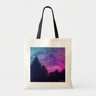 Tote - Pink "Golden Sunset Pines" by All Joy Art