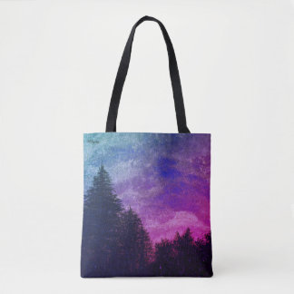 Tote - Pink "Golden Sunset Pines" by All Joy Art Bag