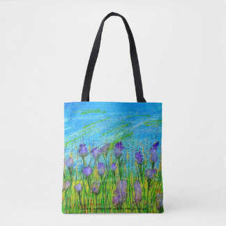 Tote Poster with handpainted watercolor of purple Bag