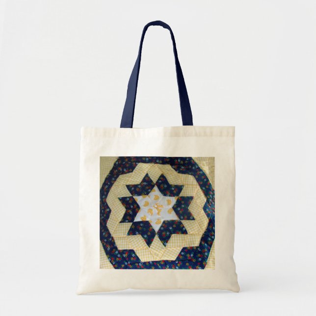 Tote - Quilted Star Flower Pattern (Front)