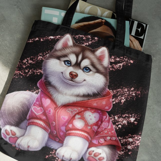Tote - Tail Waggin Love - Tote Bag ( A perfect accessory for any husky enthusiast or someone special in your life)