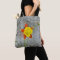 Tote with columbine flower