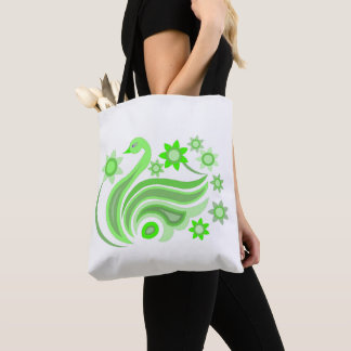 Tote with creative bird with flower bag