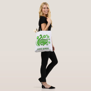 Tote with creative bird with flower bag