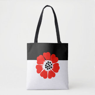 Tote with Modern Poppy design Bag