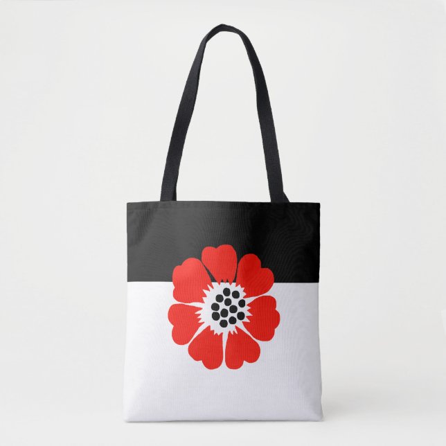 Tote with Modern Poppy design Bag (Front)
