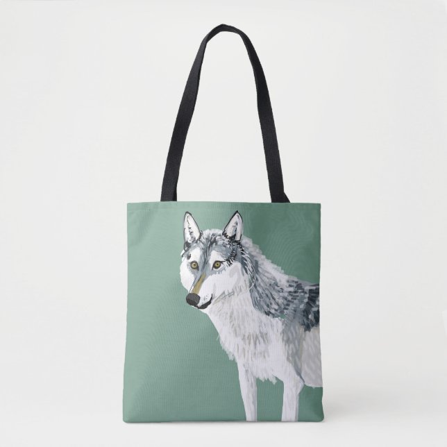 Totem Alberta Wolf Tote Bag (Front)