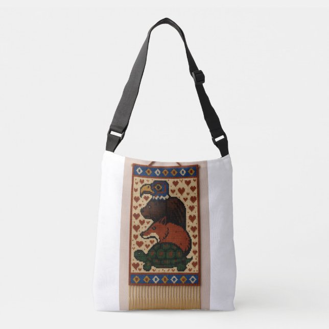 Totem Animal Beads Crossbody Bag (Front)