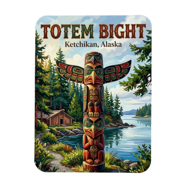 Totem Bight State Historical Park Alaska Postcard Magnet (Vertical)
