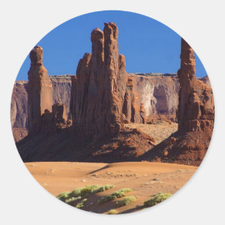 Totem Pole At Monument Valley Classic Round Sticker