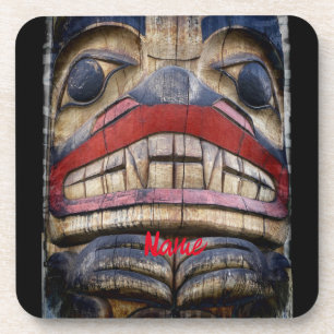 Totem Pole Face Thunder_Cove   Coaster