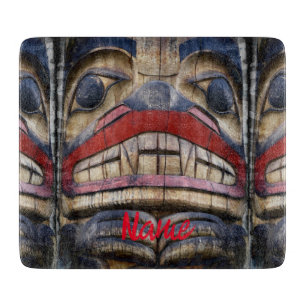 Totem Pole Face Thunder_Cove Cutting Board