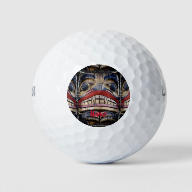 Totem Pole Face Thunder_Cove  Golf Balls (Front)