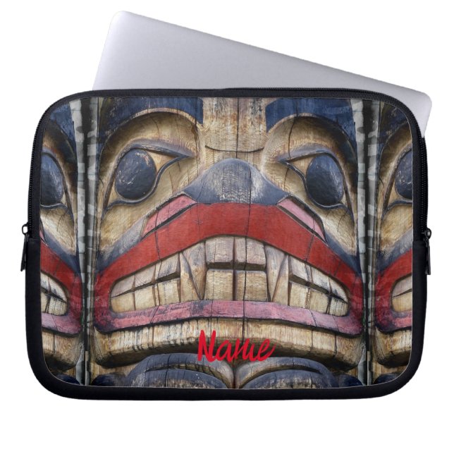 Totem Pole Face Thunder_Cove Laptop Sleeve (Front)