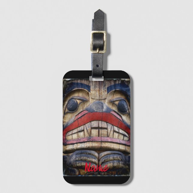 Totem Pole Face Thunder_Cove Luggage Tag (Front Vertical)