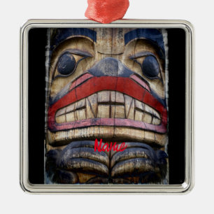 Totem Pole Face Thunder_Cove  Metal Tree Decoration