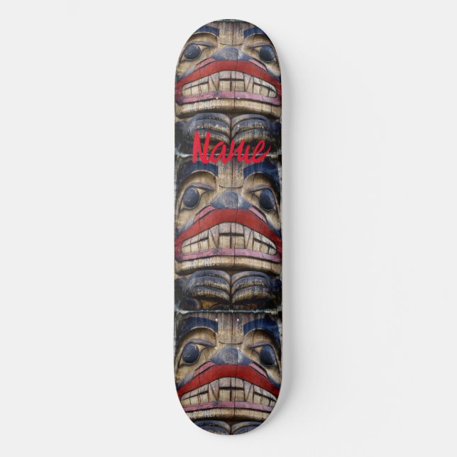 Totem Pole Face Thunder_Cove Skateboard (Front)