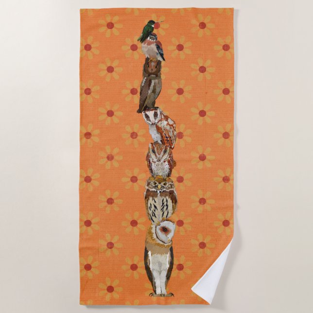 TOTEM POLE OF BIRDS BEACH TOWEL (Front)