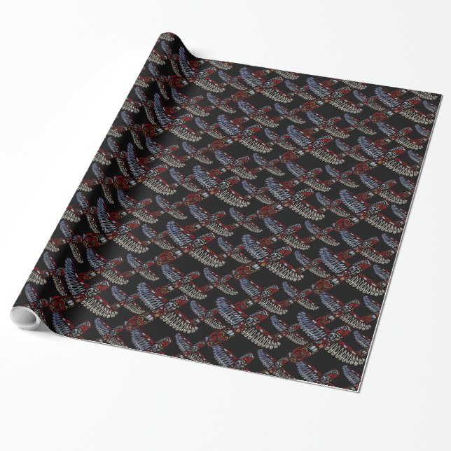 Totem Pole Wrapping Paper Native Art Gift Paper (Unrolled)