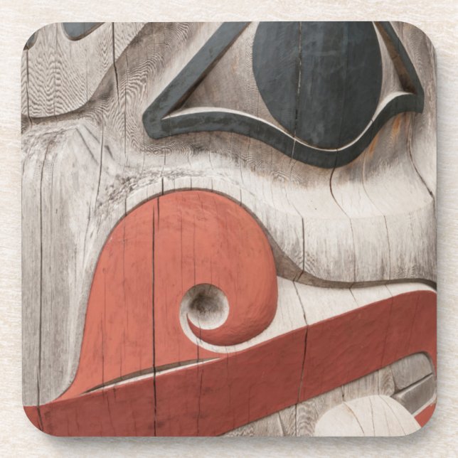 Totem poles at Haida Heritage Centre Museum Coaster (Front)