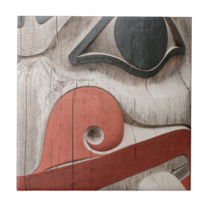 Totem poles at Haida Heritage Centre Museum Tile