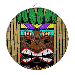 Totem With Bamboo Luau Party Dartboard