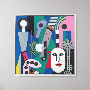 Totems I - Framed Canvas Print