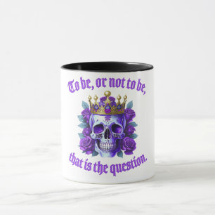 Totenkopf Geschenk Krone Rosen Spruch König Lila Mug